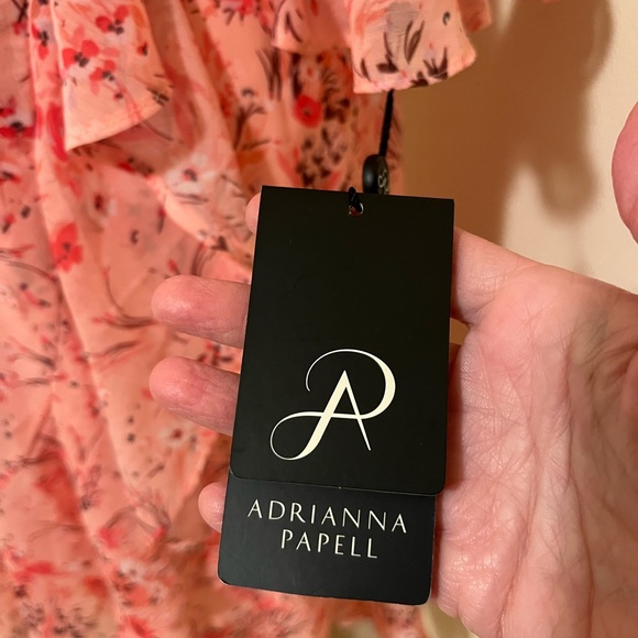 ADRIANNA PAPELL PINK Floral Dress Sz 4 **NO BELT** - Picture 3 of 7